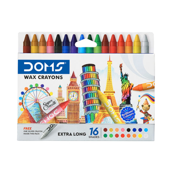 DOMS-Long-Wax-Crayons-16-Shades