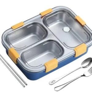 Lunch Box 3 Compartment Leak-Proof- Free Stainless Steel For School
