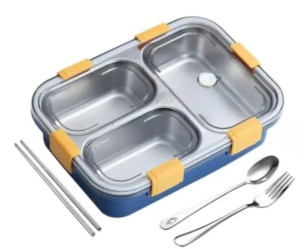 Lunch Box 3 Compartment Leak-Proof- Free Stainless Steel For School