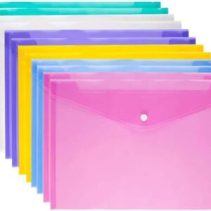 Colorful A4 Letter Size Waterproof Poly Envelope Folders with Snap Button