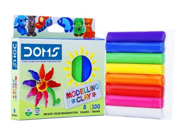 DOMS Modelling Clay 8 Shades Box