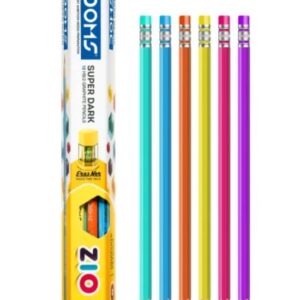 DOMS ZIO Eraser Super Dark HB/2 Graphite Tipped Pencil