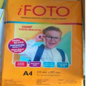 A4 iPhoto Glossy Photo Paper 130 GSM -Pack of 50 Sheets