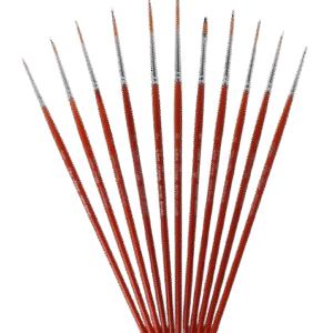 Round Shape Artist Paint Brush 000 to 12 Number Brush- Pack of 10 pcs