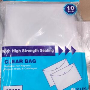 A4-Size Ankita Transparent Envelope File with Snap Button