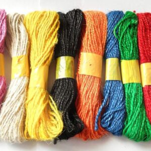 Multi-colour Jute Thread Twisted Rope - Pack of 8 pcs