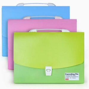 Colorful Expanding file with Leaf, Button & Handle