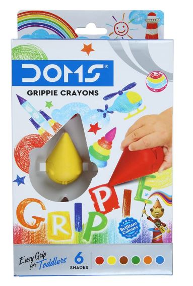DOMS Grippe Plastic Crayons in 6 shades