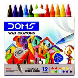 DOMS Triangle Extra Long Wax Crayons in 12 & 16 Shades
