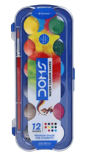 DOMS Water Colour Cakes 30 mm in 12 shades