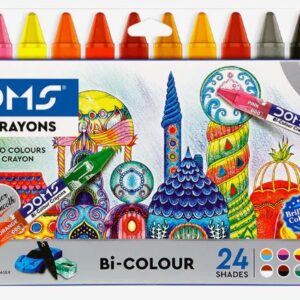 DOMS Bicolor Wax Crayons in 24 Shades