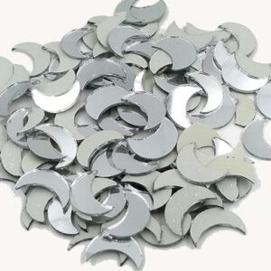 Moon Shape Mirror for Embroidery & Craft Purpose - Pack of 5 Packet