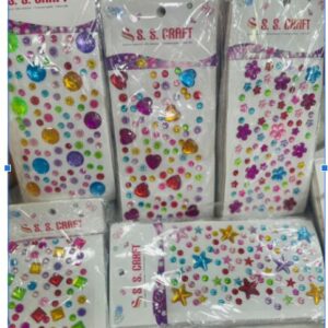 Self-Adhesive Pearl Stone Stickers with Gem, Heart & Round Shape