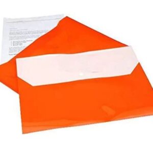 A4-Size Front and Back Double Pocket Button File with Snap Button