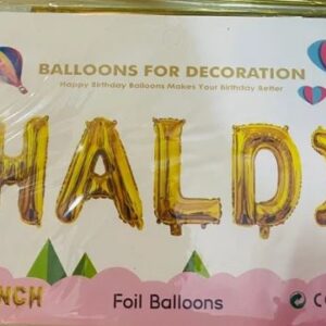 Foil Haldi Balloon 16 inch in Golden Colour